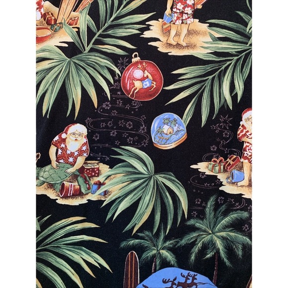 Vtg RJC Men's Made In Hawaii, Button Down Tropical Santa Shirt, Christmas Med - Picture 14 of 16